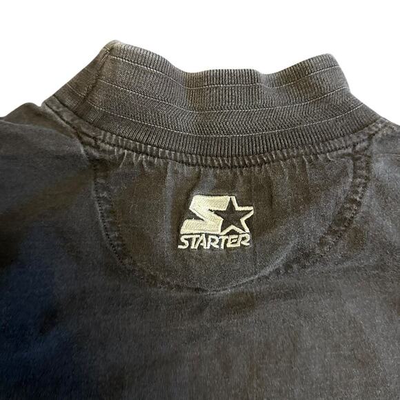 Vintage STARTER Chicago Bulls Long Sleeve Mock Neck T Shirt 90s Black SZ XL - Picture 11 of 11